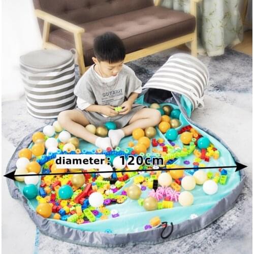 Portable Kids Toy Storage Bag Drawstring Play Mat For Lego Toys Easy Clean-up And Storage Container Bag Organizer Pouch