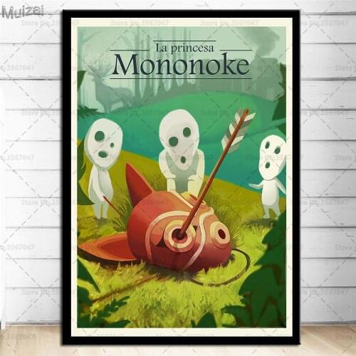 Princess Mononoke Poster Ghibli Japcn Posters and Prints Wall Art Picture Canvas Painting for Living Room Home Decor