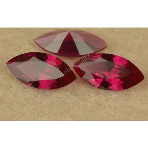 Sale 7# Middle Red Rubys Stone Marquise Shape Cut Loose Synthetic Corundum Gems For Jewelry