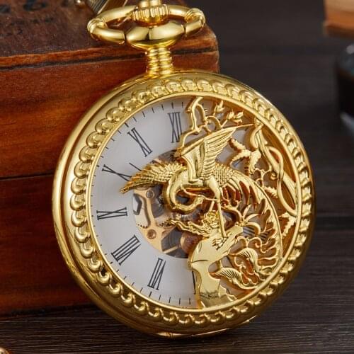 Luxury Brand Steampunk Skeleton Mechanical Pocket Watch Men Women Antique Necklace Pocket & Fob Watches Chain Male Female Clock
