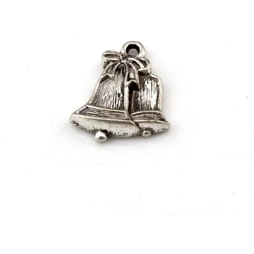 100Pcs Alloy Christmas Bell Charms Pendants For Jewelry Making Bracelet Necklace DIY Findings 17.5x20.5mm A-649
