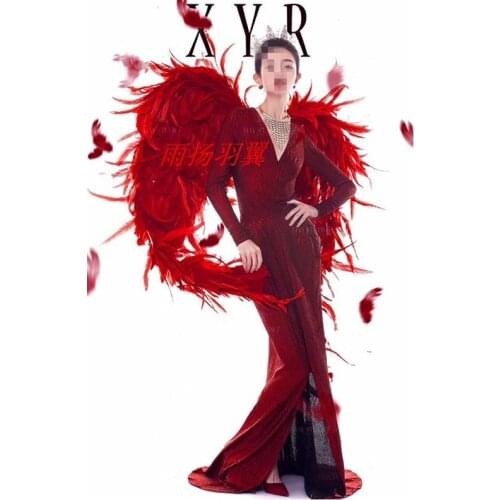 Creative Big Red Purple Black Angel Wings Costume Model Stage Show Catwalk Photography Shooting Large Props Feather Series Prop