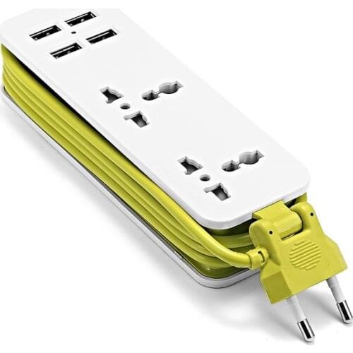 Power Strip EU US UK Plug Power Extension Socket Travel Adapter 1.5m Cable Portable USB Smart Phone Tablets Charger Desktop Hub