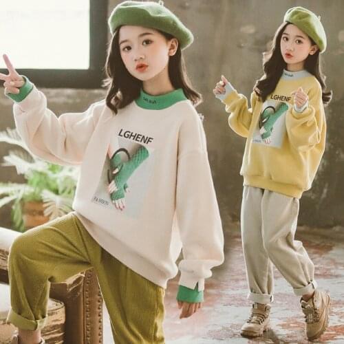 Vintage Baby Girls Winter Spring Warm Childrens Coat Kids Plus Velvet Teens School Tops Thicken Bottoming Christmas Gift 2021