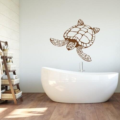 Turtle Wall Decal Nautical Marine Sea Turtle Animals Wall Sticker Vinyl Waterproof for Home Bathroom Decoration Wallpaper X309