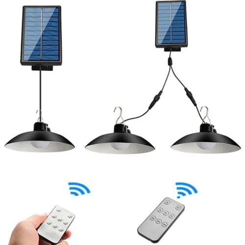 IP55 Waterproof LED Solar Lamp Remote Control Ceiling Hanging Light Outdoor Indoor Solar Lamp Suitable For Indoor Yard Garden