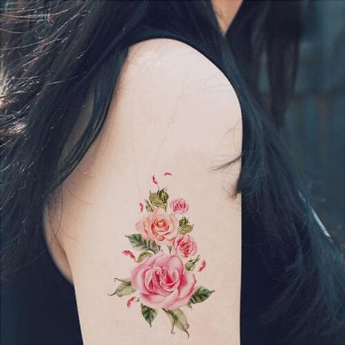 Temporary Tattoo Sticker Flowers Fake Tattoos Hand Face Foot Arm Body Art Women Kid Gift 10pcs