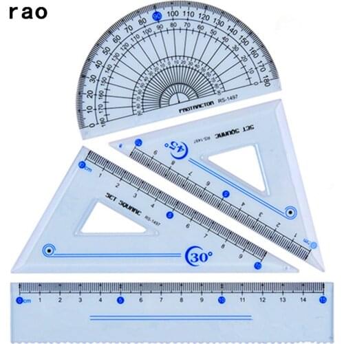 High quality 4pcs set ruler Student school office stationer Art drawing tool Supplies