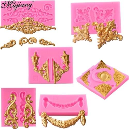 Baroque Scrolls Cake Border Silicone Flower Vine Fondant Cake Decorating Tools Cupcake Chocolate Gum Paste Clay Candy Molds