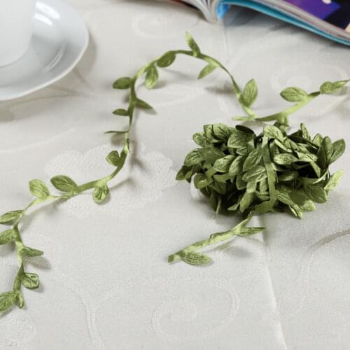 5M Green Artificial Flower Wreath Leaves Cloth Salix Leaf Rattan DIY Handmade Craft Supply Garland Wedding Party Home Decoration