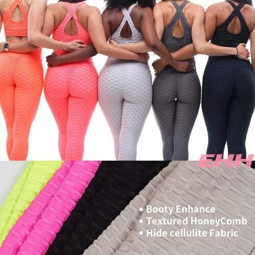 Womens Athletic Leggings Slimming Waisted Ruched Butt Lifting Leggings Scrunch Textured Compression Yoga Pants Booty Workout
