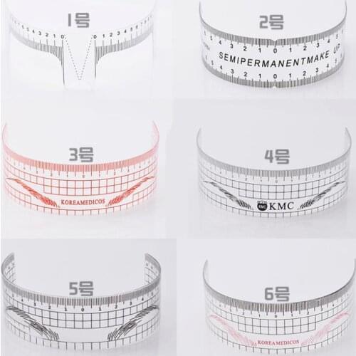 10Pcs Microblading Reusable Makeup Brow Measure Eyebrow Guide Ruler Permanent Tools Caliper Ruler Measurement Tools