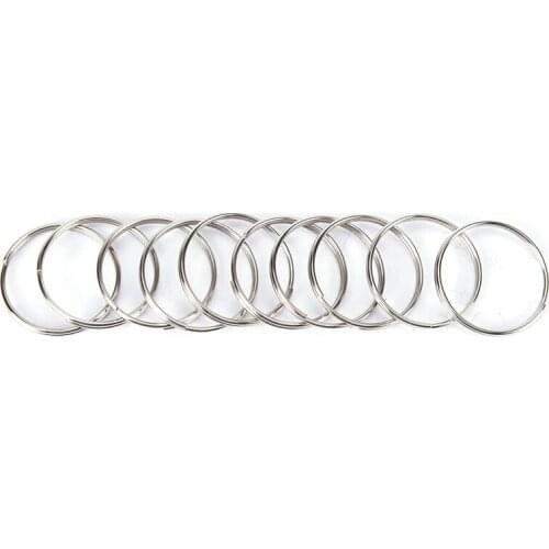 New 10pcs Steel Keyring Nickel Plated Steel Loop Split Key Rings Nickel Hoop Ring Newest Arrival 1.2*25mm