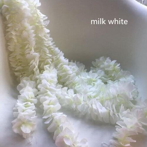 100pcs/lot Elegant White Orchid Wisteria Vines Each Strip 79 Inches Silk Artificial Flower Wreaths For Weding Decoration