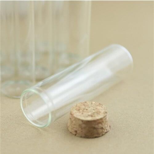 12 Pieces 30*100mm 50ml Glass Jar Test Tube Small Spicy Storage Cork Glass Bottle Stopper Container Jar Vials DIY Craft