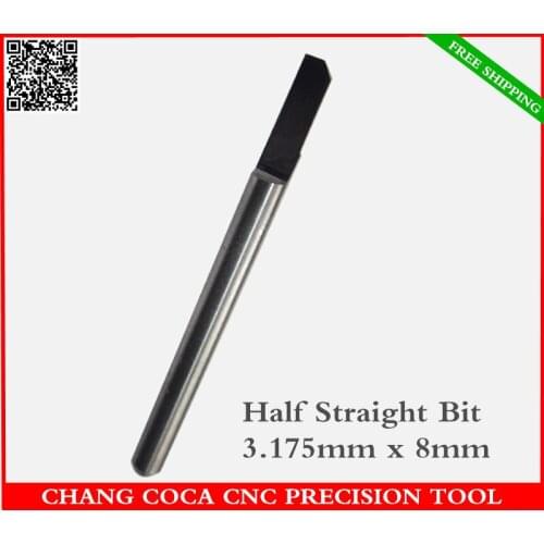 3.175mm*8mm,Freeshipping CNC computer engraving machine solid carbide End Mill,woodworking router bit,half straight bit,MDF,PVC