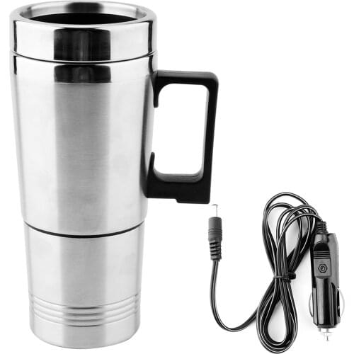 350ML + 150ML Stainless Steel Car Electric Kettle Coffee Tea Thermos Water Heating Cup 12V Stainless Steel Vacuum Flask