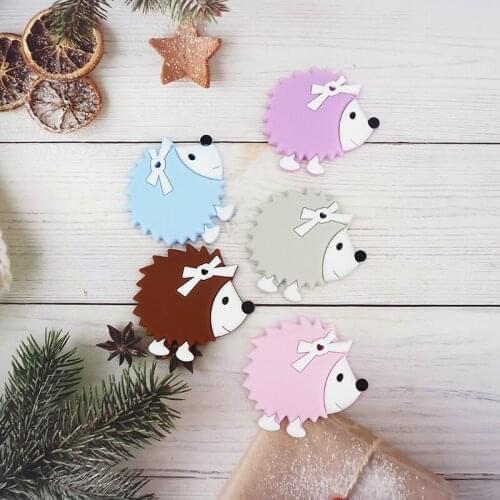 Chenkai 5PCS Silicone hedgehog Teether rodent Teething Toys Chewable Animal Shape Products Nursing Gift Accessory BPA free