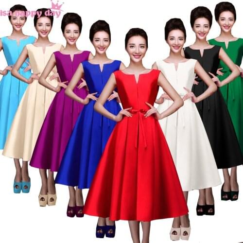 Satin champagne royal blue emerald green bridesmaid all black dress party dress special occasion brides maid dresses 2020 B2643