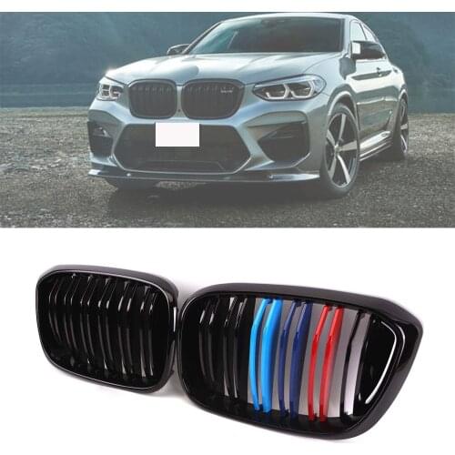 Car Grill M Colors Dual Slat Front Kidney Grill For BMW X3 G01 X4 G02 Bumper Racing Grille X3 X4 Car Styling 2018 2019 2020