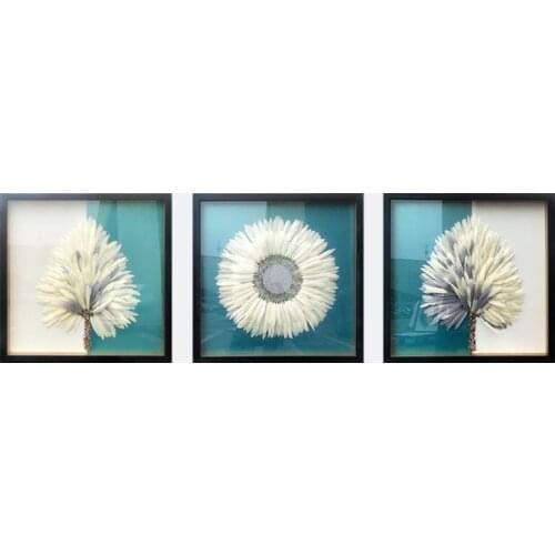 CX New Modern Living Room Light Luxury Feather Background Wall Decorative Painting Handmade Art Painting