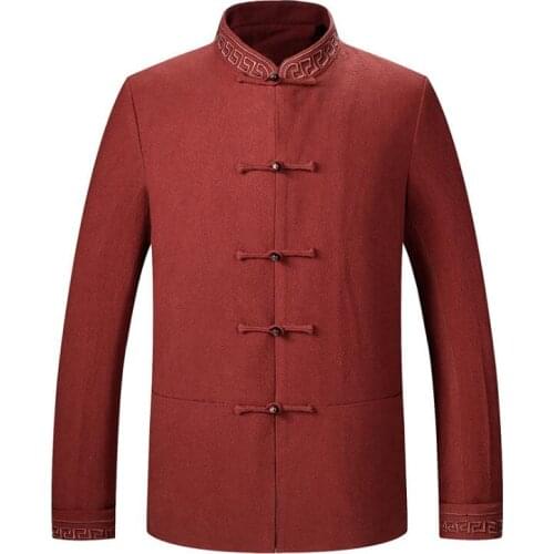 Long sleeve middle-aged Chinese tunic suit man casual jacket men blazer coats mens suit Chinese style stand collar autumn winter