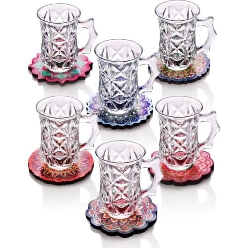 For a More Enjoyable Drink Turkish Style Glass Tea Cup Turkish Arabic Russian Tea 6/12 Person Set whit Tray Unique and Elegant