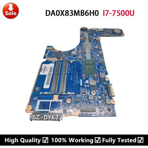 For HP 450 G4 Laptop motherboard With SR2ZV I7-7500U 907715-601 907715-001 907715-501 DA0X83MB6H0 X83 Main board