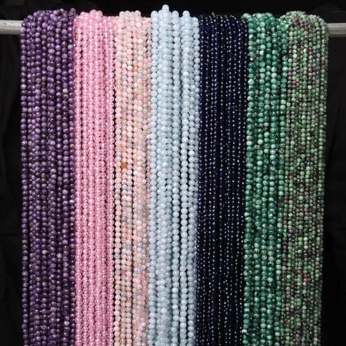 Natural 2 3mm Small Beads Faceted Pink StoneTourmaline Morgan Loose Spacer Quartz Beads Jewelry Making Necklace Bracelets Supply