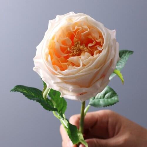 Simulation Moisturizing Rose Peony Flower branch for Living Room office Table Decoration Wedding Bouquet Fake Rose Flowers