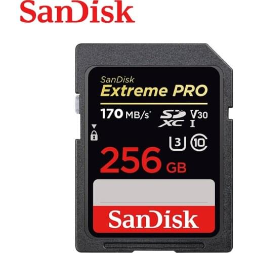 SanDisk Memory Card Extreme Pro SDHC/SDXC SD Card 256GB 128GB 64GB 32GB C10 U3 V30 UHS-I cartao de memoria Flash Card for Camera