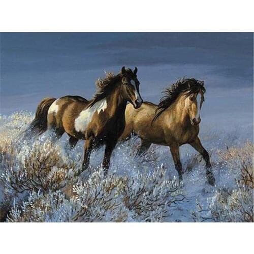 Animal Horse Flower Printed Canvas 11CT Cross-Stitch DIY Embroidery Patterns DMC Threads Hobby Knitting Painting Sales