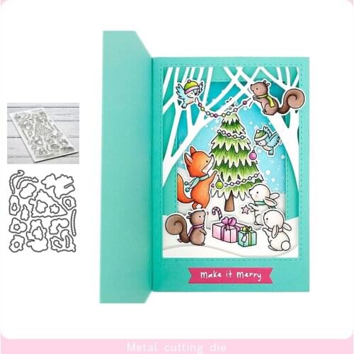 Christmas tree set Stamp and Metal Cutting Dies DIY Scrapbooking for Photo Album Decorative Silicone Clear Stamps 2019 winter