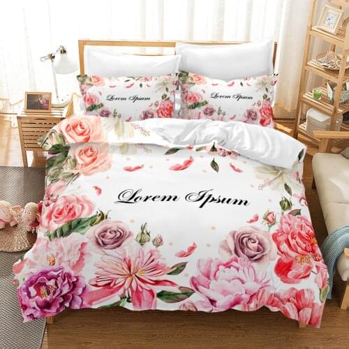 Fashion Flower Flamingo Duvet Cover Sets Feather Bedding Set Bed Linens Colorful Quilt Covers Pillowcase Bedclothes Home Textile