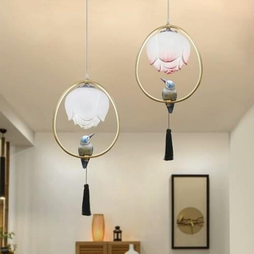 Creative Chinese Style Pendant Lamp Home Deco Bird Light Hanglamp Living Room Bedroom Lamp Dining Room Kitchen Lights Hanging