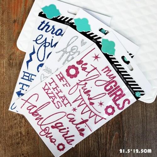 KSCRAFT Shiny Dark blue/Silver/Rose Red Self- adhesive Sticker for Scrapbooking/ DIY Crafts/ Card Making Decoration