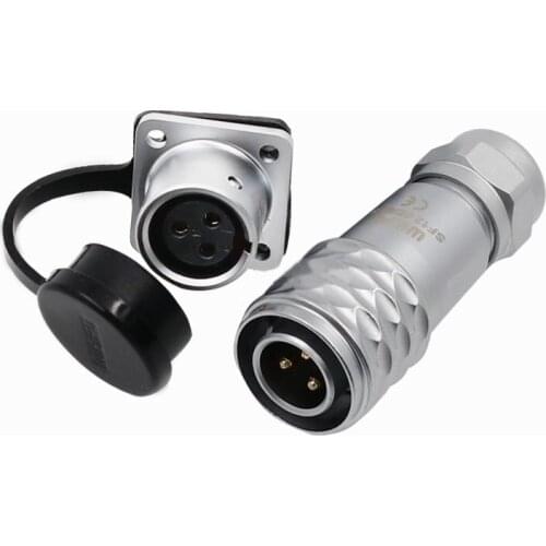 M12 IP67 Quick Locking Waterproof Industry Automotive Power LED Panel Mount Aviation Connector 2 3 4 5 6 7 9 Pin Soldering Cable