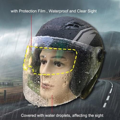 Motorcycle Helmet Waterproof Lens Film, Universal Rain and Fog Protection Film, Transparent Lens Sticker Helmet Anti Fog Film