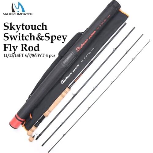 Maximumcatch SkyTouch 6-9wt Switch & Spey Fly Rod IM10 30T+40T Carbon Fiber Fast Action Fly Fishing Rod With Cordura Rod Tube