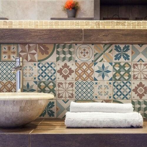 K-PS00207 (72 PCs) tile 10x10 cm - Made in Italy-PVC bathroom & kitchen Stickers Design