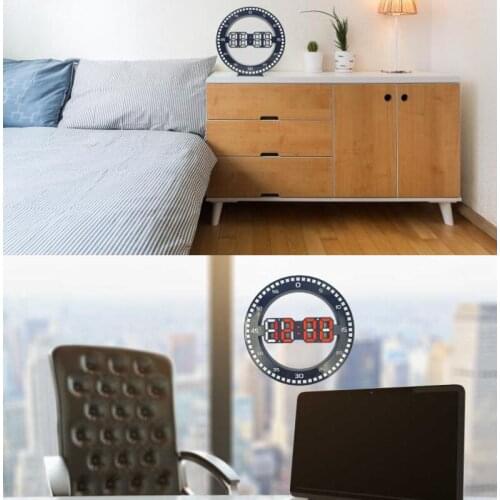 Wall Clock LED Display Electronics Modern Design Digital Table Clock Alarm Nightlight For Home Living Room Decoration White