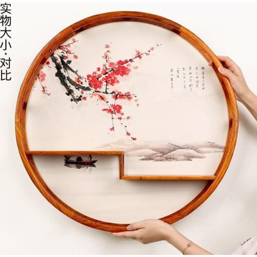 Chinese Style Wall Hanging Decor Rich Ancient Frame Bedroom Living Room Display Shelf Solid Wood Decoration Shelf Hanging Rack
