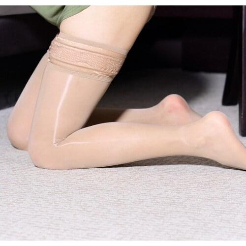 NEW Sexy Women Lace Top Thigh High Stockings Ladies Silicone Stay Up Over Knee Oil Shine Sexy Stockings Long socks Medias 0920