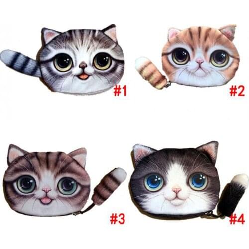 New Small Tail Cat Coin Purse Cute Kids Cartoon Wallet Kawaii Bag Coin Pouch Children Purse Holder Women Money Bags