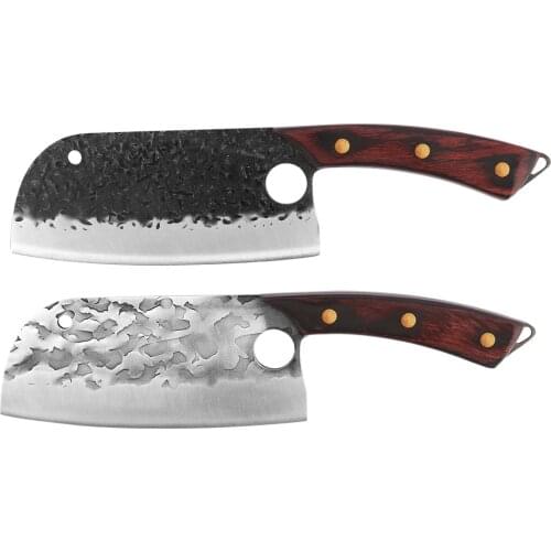 ZEMEN 7 Inch Chef Knife Forged Sharp Butcher Meat Cleaver Boning Cooking Knife with Wood Handle, Fit for Kitchen and Restaurant