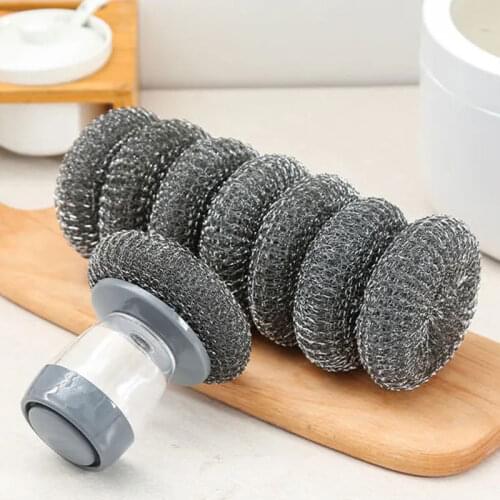 Cleaner Kitchen Rust Pot Pans Cleaning Scrubber Steel Rust Remover Scraper Brush Kit Metal Soap Scrub Brush Utensil Steel Wire