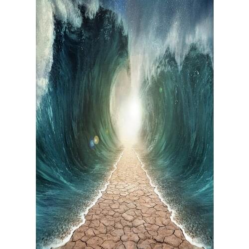 Huge Sea Wave Dry Land Photographic Backdrops Customized Fond Backgrounds for Baby Children Portrait Photophone Photo Studio