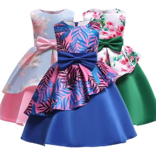 3-12y Summer Christmas flower Girls Dress Girl Clothing Sleeveless Princess Dresses Girl Costume Kids clothes