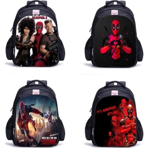 16 inch Marvel Deadpool School Bag Satchel Laptop Rucksack Backpack Student School Shoulder Bag Pencil Bag Teenager Travel