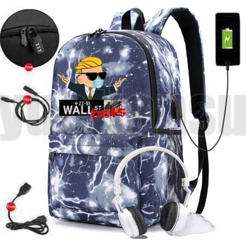Fashion WallStreetBets Backpack Zipper USB Charging Bags Men Anti-theft Gamestop Bag School Bags for Teenage Girls WSB Bookbag